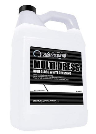 Nanoskin MULTI DRESS All Purpose Dressing 1 Gallon - Interior & Exterior Dressing for Car Detailing Works on Tire, Vinyl, Rubber, Plastic & Trim Safe for Cars, Trucks, Motorcycles, RVs & More