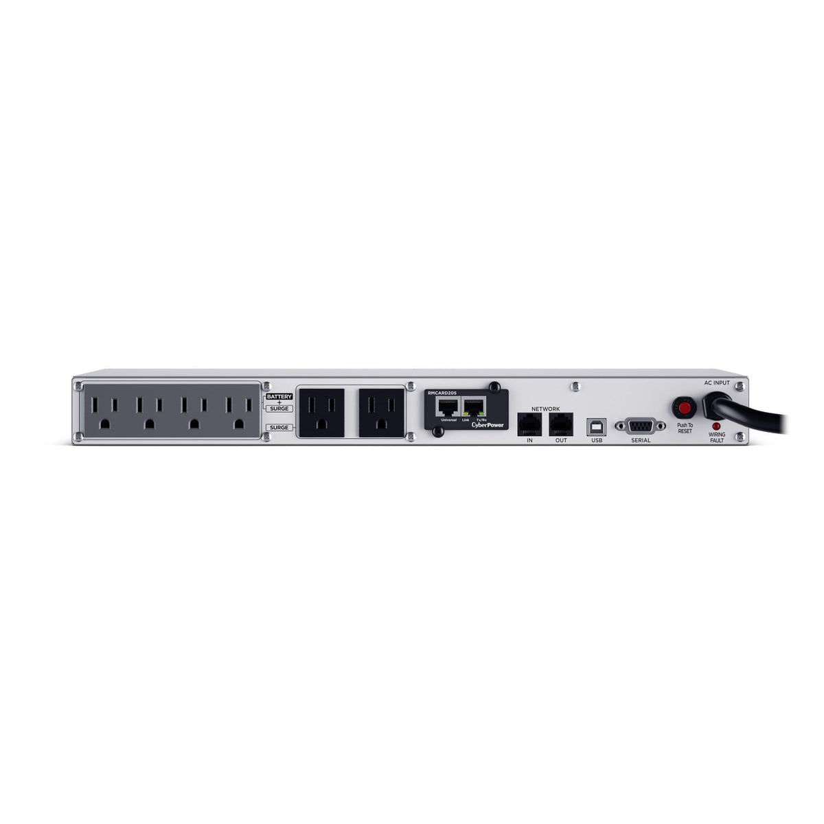 CyberPower OR700LCDRM1U Smart App LCD UPS Battery Backup and Surge Protector, 700VA/400W, 6 Outlets, AVR, 1U Rackmount, UL Certified