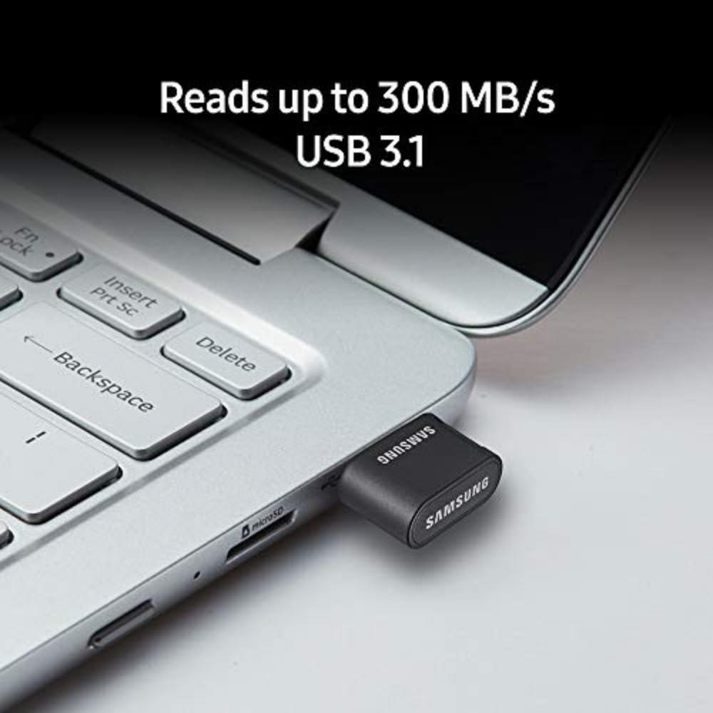 SAMSUNG MUF-256AB/AM FIT Plus 256GB - 300MB/s USB 3.1 Flash Drive, Gunmetal Gray