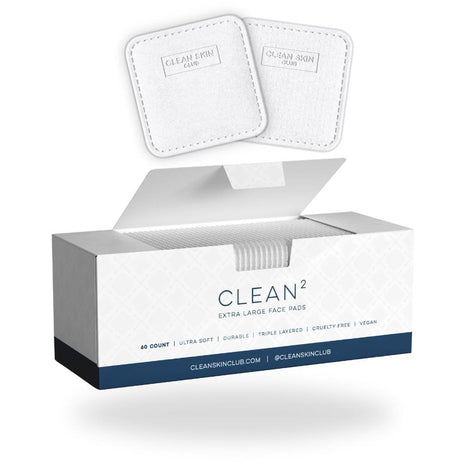 Clean Skin Club Clean? Pads 2.0 [New & Improved Edges] Guaranteed Not to Shed & Tear Face Pads, Unique Triple Layers, Textured & Ultra Soft Side, Organic Disposable Cotton, Pair with Makeup Remover