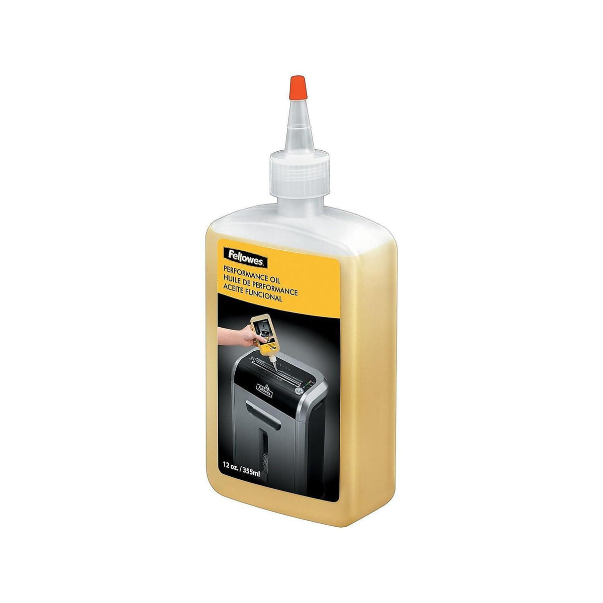 Fellowes Powershred Performance Shredder Oil, 12 oz. Extended Nozzle Bottle (35250) (Pack of 1)