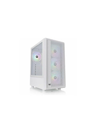 S200 Plus TG ARGB Snow Mid Tower Computer Chassis; 4 x 120mm ARGB Fans Pre-Installed; Mesh Front Panel; TG Side Window; CA-1X2-00M6WN-01; 3 Year Warranty