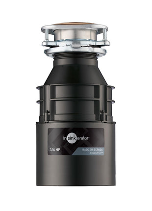 InSinkErator Badger 5XP Garbage Disposal, Standard Series 3/4 HP Continuous Feed Food Waste Disposer, Black / Stainless