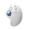 Logitech Ergo M575S Wireless Trackball Mouse, Wireless Ergonomic Mouse with Bluetooth and Encrypted Dongle, Comfortable Thumb Control, Precise and Smooth Tracking, for PC/Mac - Off-White Blue Ball