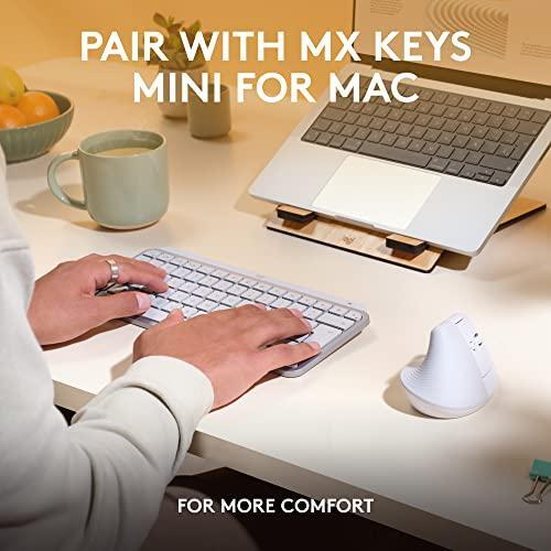 Logitech Lift for Mac Wireless Vertical Ergonomic Mouse, Bluetooth, Quiet Clicks, Silent Smartwheel, 4 Customizable Buttons, for macOS/iPadOS/MacBook Pro/Macbook Air/iMac/iPad - Off White