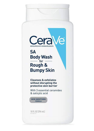 CeraVe Body Wash with Salicylic Acid, Fragrance Free Body Wash to Exfoliate Rough and Bumpy Skin, Allergy Tested, 10 Ounce