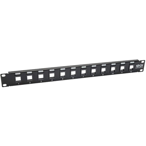 Tripp Lite 12-Port Keystone Blank Patch Panel RJ45, USB, HDMI, Cat5e / Cat6 Rackmount Unshielded 2URM TAA (N062-012-KJ)
