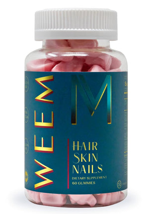 WEEM Hair Skin and Nails Gummies - Supports Healthy Hair - Vegan biotin Vitamins for Women & Men Supports Faster Hair Growth, Stronger Nails, Healthy Skin, Extra Strength (1)