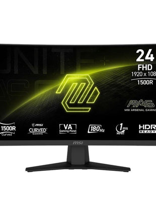 msi MAG 244C 24-inch 1920 x 1080 (FHD) Gaming Monitor, 180Hz, AMD FreeSync, HDMI, DisplayPort, VESA, Tilt, Height Adjustable, Speaker, 1ms, Black