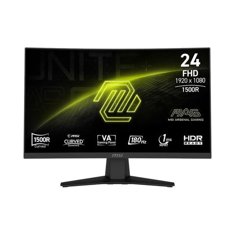 MSI MAG 244C 24-inch 1920 x 1080 (FHD) Gaming Monitor, 180Hz, Adaptive-Synch, HDMI, DisplayPort, VESA Mountable, Tilt, Height Adjustable, Speaker, 1ms, Black