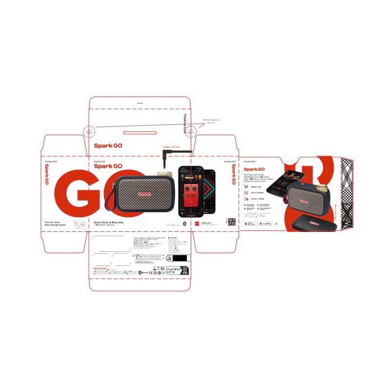 Positive Grid Spark GO 5W Ultra-Portable Smart Guitar Amp, Headphone Amp & Bluetooth Speaker with Smart App for Electric Guitar, Acoustic or Bass