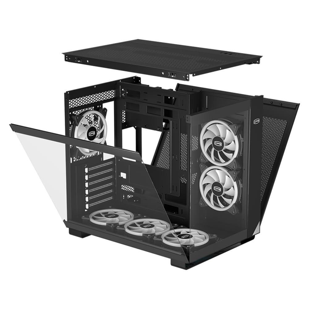 PCCOOLER CPS - C3 T500 ARGB Black - Mid Tower - Gaming Desktop Case with 6 ARGB Fans - ATX/M-ATX/ITX - 270 Column Free Panoramic View - 360MM Radiator & 400MM GPU Support (C3-T500BKD6-GL)