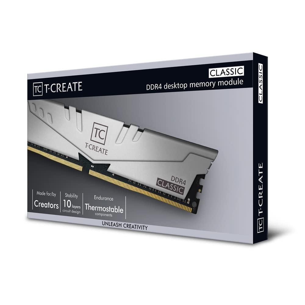 TEAMGROUP T-Create Classic 10L DDR4 32GB Kit (2 x 16GB) 3200MHz (PC4 25600) CL22 Desktop Memory Module Ram - TTCCD432G3200HC22DC01