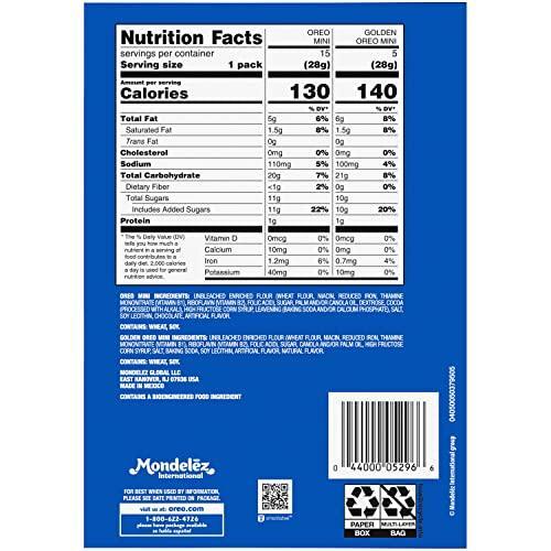 OREO Mini Mix Sandwich Cookies Variety Pack, 20 Snack Packs