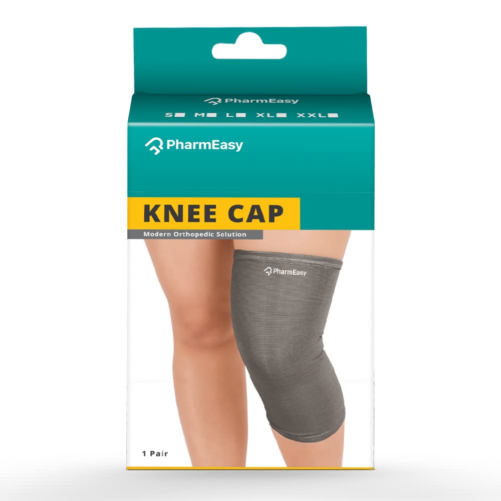 PharmEasy Knee Cap for Knee Support, Extremely Comfortable, Supports Mobility, Blood Circulation, Knee Joints and, Boosts Performance at Gym