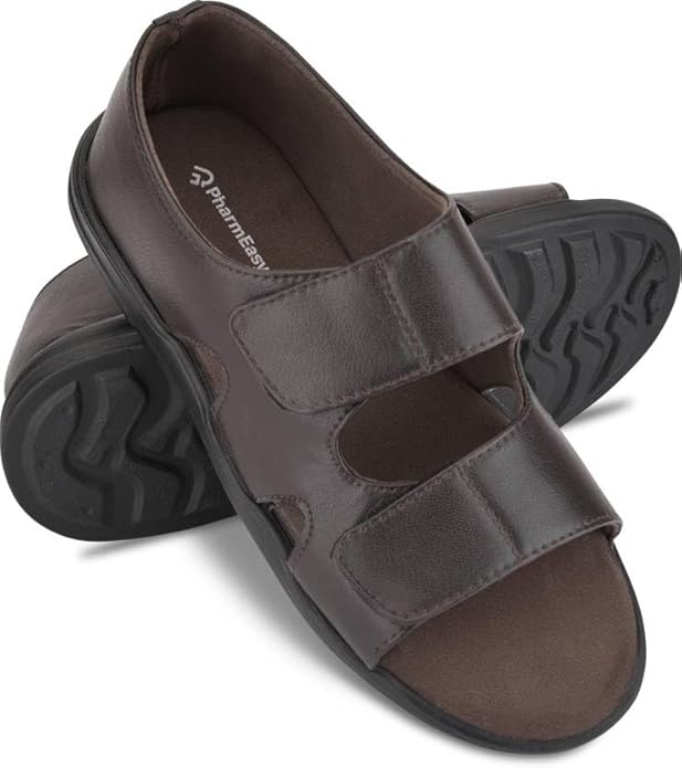 PharmEasy Ortho Care Diabetic and Orthopedic Men's Sandals | Extra Soft, Light Weight and Comfortable (Brown)