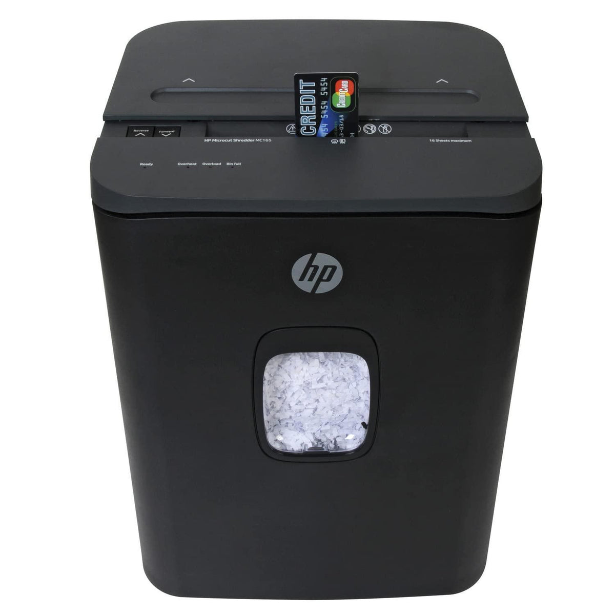 HP - Paper Shredder Micro Cut, 16-Sheet Manual Feed, Shreds Credit Cards & Staples, Heavy Duty Paper Shredder for Home Use with 7.4 Gallon Basket