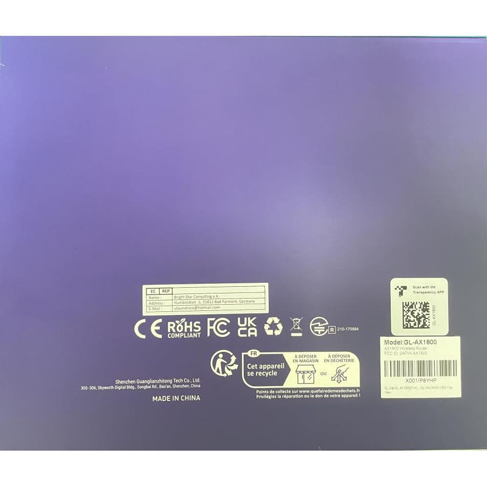 GL.iNet GL-AX1800(Flint) WiFi 6 Router -Dual Band Gigabit Wireless Internet Router | 5 x 1G Ethernet Ports | Up to 120 Devices | OpenVpn&WireGuard