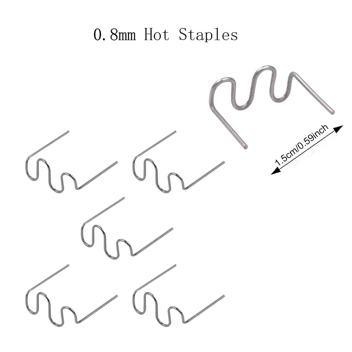 1000PCS Welding Rods Hot Staples Plastic Repair Machine Welding Staples for Hot Stapler Repair Car Bumpers Machine Dashboards Lamp Holders Daily Plastics Supplies Plastics Rings 0.8mm 0.6mm Staple