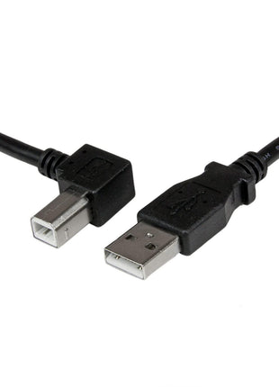StarTech.com 1m USB 2.0 A to Left Angle B Cable - M/M - Connect hard-to-reach USB 2.0 peripherals, for installation in narrow spaces - USB Printer Cable - 1m USB A to B Cable - Angled USB Cable - Left