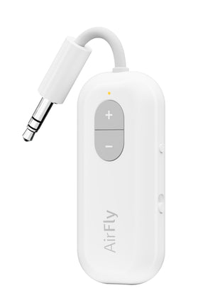 Twelve South AirFly SE | Bluetooth Wireless Audio Transmitter Adapter for AirPods/Headphones, 20+ Hr Battery, Works with 3.5mm aux Jacks on Airplanes, TVs, Gym Equipment, and Travel