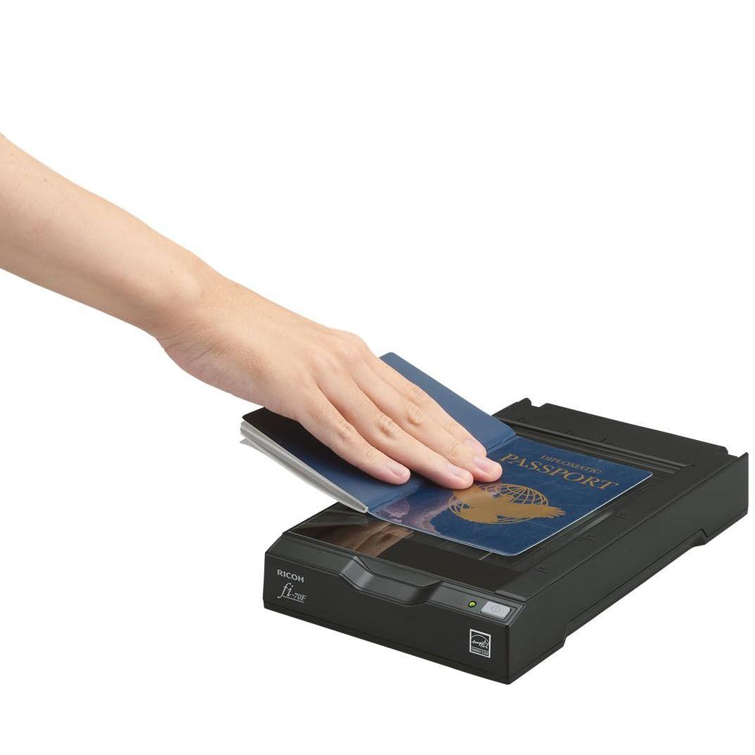 RICOH fi-70F Small Footprint Flatbed A6 Document Scanner for IDs, Passports, Small Cards