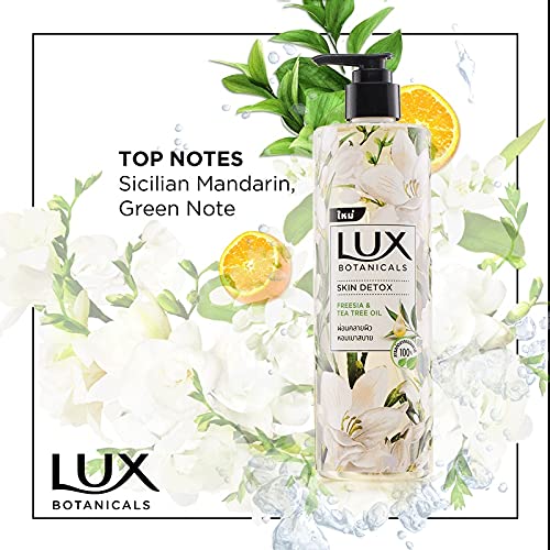 Lux Botanicals Skin Detox Body Wash With Freesia&Tea Tree Oil Extracts For Women,100% Natural Extracts,Purifying&Gentle Shower Gel For Nourished&Revived Skin,Refreshing Fragrance,No Parabens,450 Ml