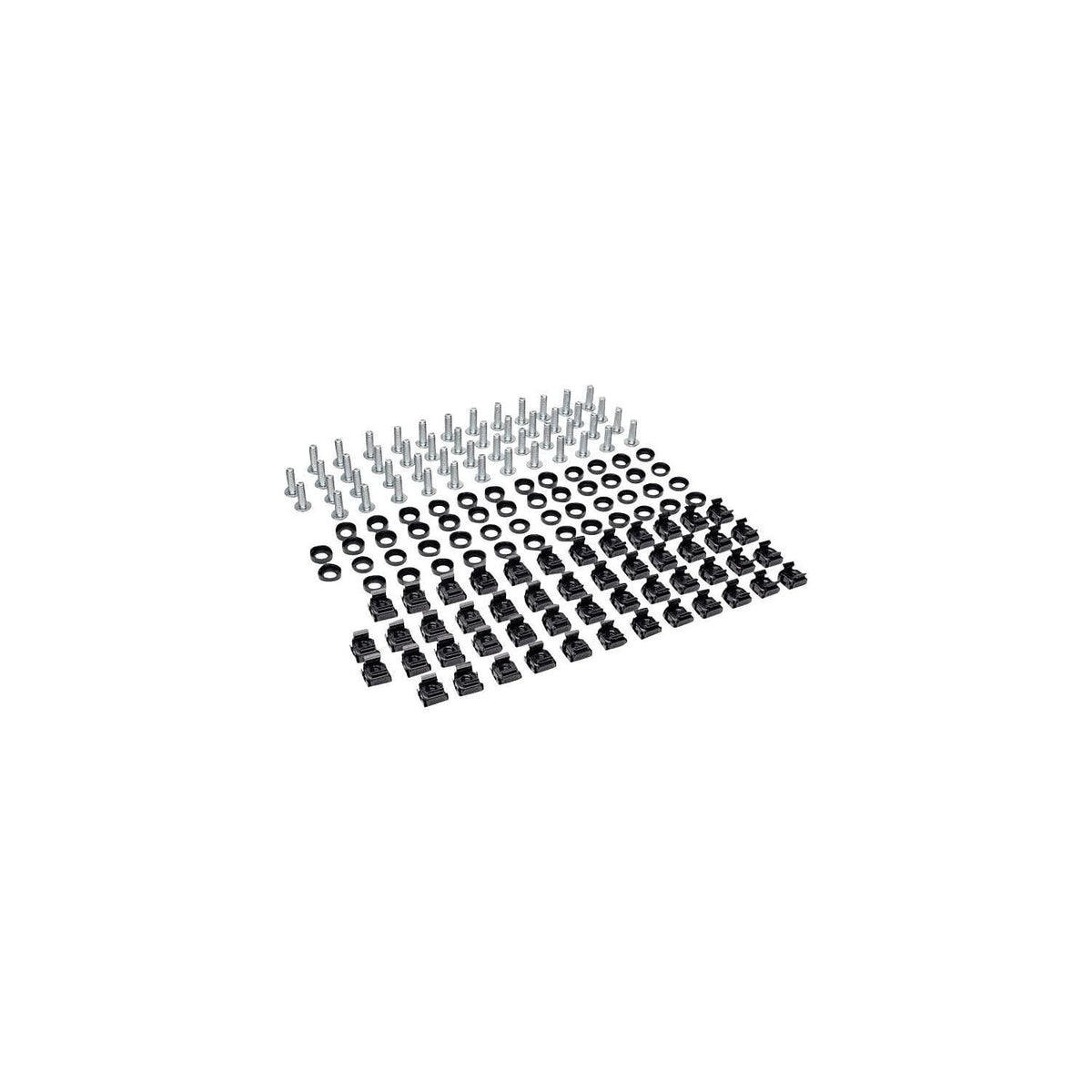 TRIPP LITE Rack Enclosure Square Hole Hardware 50-Piece Kit with 12-24 Screws and Washers Components SRCAGENUTS1224, Black