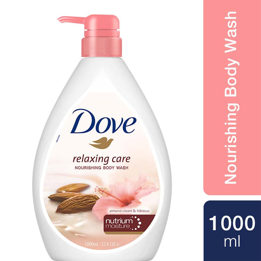 Dove Relaxing Almond Cream Body Wash with Hibiscus for Smooth Skin, Soft & Sweet Scent 1L