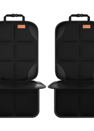 SMART ELF Car Seat Protector, 2Pack Seat Protector Protect Child Seats with Thickest Padding and Non-Slip Backing Mesh Pockets for Baby and Pet,Sedan SUV Truck (Black)