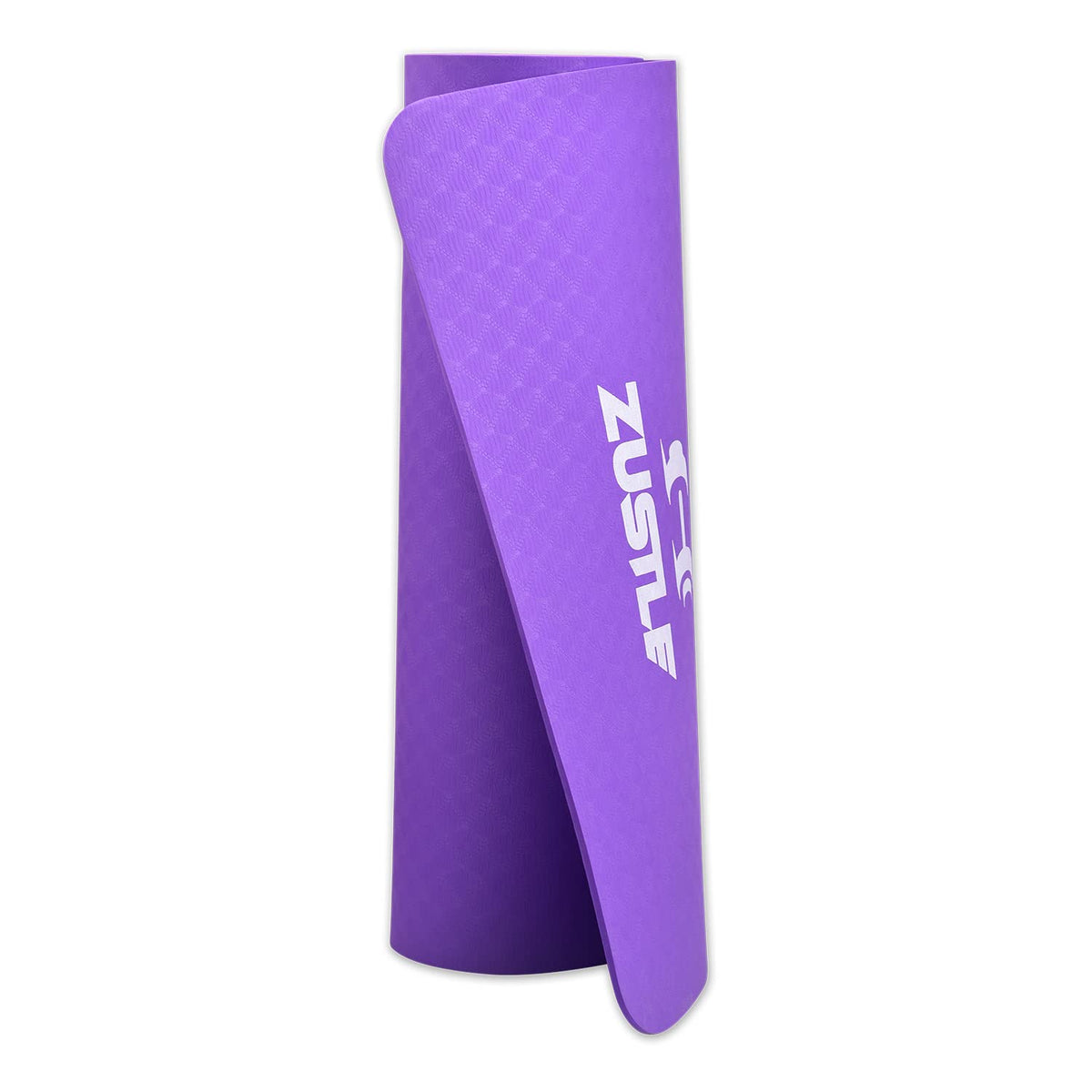 ZUSTLE Extra Thick Yoga Mat for Men and Women with cover bag, Anti-Slip, Light Weight, Extra Large Made by TPE material for Gym Workout, Yoga Fitness, Pilates, and Meditation - Unisex (6 MM, Purple)