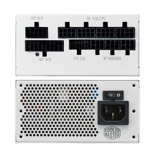 Cooler Master V750 SFX Gold White ATX ITX Full Modular Power Supply, ATX 3.1 90° 12VHPWR|450W PCIe 5.1, 750W 80Plus Gold, Supports RTX 5070 Ti|RX 9070 XT, Customized Cable, 100mm|3.9", 10-Year