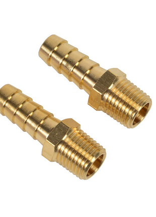2 Pack Brass Hose Fitting, Adapter, 3/8 inch Barb x 1/4 inch NPT Male Pipe