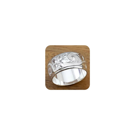 925 Sterling Silver Carved Flower Pattern Scroll Promise Ring Stackable Wedding Engagement Band Engraved Rose Flower Ring VintageCarved Rose Ring for Women Size 9