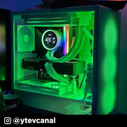 NZXT H5 Flow RGB 2024 - Compact ATX Mid-Tower PC Gaming Case - High Airflow - F360 RGB Core (CV) Included - 360mm Front & 240mm Top Radiator Support - Cable Management - Tempered Glass - Black