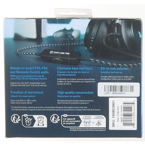 Elgato Chat Link Pro - Audio Adapter, for PS5, PS4, Nintendo Switch, Capture Voice Chat, Gameplay Sound, Extra Long Cable, Black