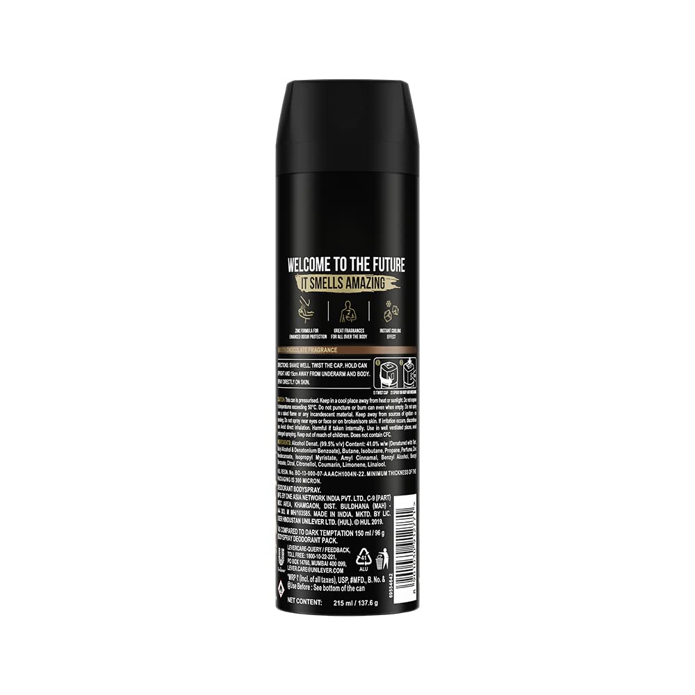 AXE Dark Temptation Men's Deodorant 215 Ml Long Lasting Deodorant Spray For Men With An Irresistible Scent