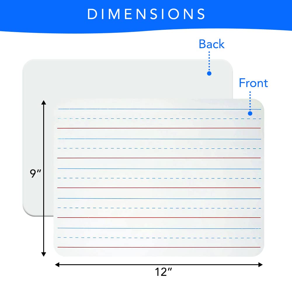 Small White Board 9X12, Small Dry Erase Board 2 Pack Whiteboard Dry Erase Double Sided with Lines Mini Whiteboard, Lapboard Ideal for Homeschool, Office, Classroom White Boards for Kids