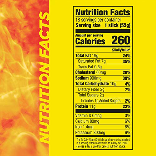 Slim Jim Monster Smoked Meat Sticks, Original Flavor, High Protein, Camping Snack, 1.94 oz. (18 Count)