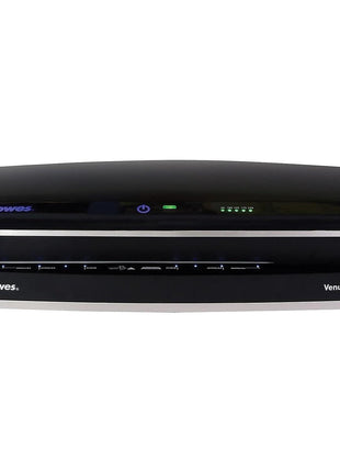 Fellowes Laminator Venus 2 125, Rapid 30-60 Second Warm-up Laminating Machine, with Laminating Pouches Kit (5734801), Black, Silver, 5.1 inch x 21.3 inch x 8.2 inch