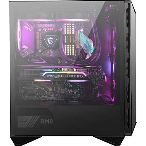 MSI MPG GUNGNIR 110R - Premium Mid-Tower Gaming PC Case - Tempered Glass Side Panel - 4 x ARGB 120mm Fans - Liquid Cooling Support up to 360mm Radiator - Two-Tone Design