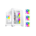 DIYPC ARGB-Q3.R2-W White USB3.0 / Type C Tempered Glass Micro ATX Gaming Computer Case w/Dual Tempered Glass Panel and 3 x ARGB Fans (Pre-Installed)
