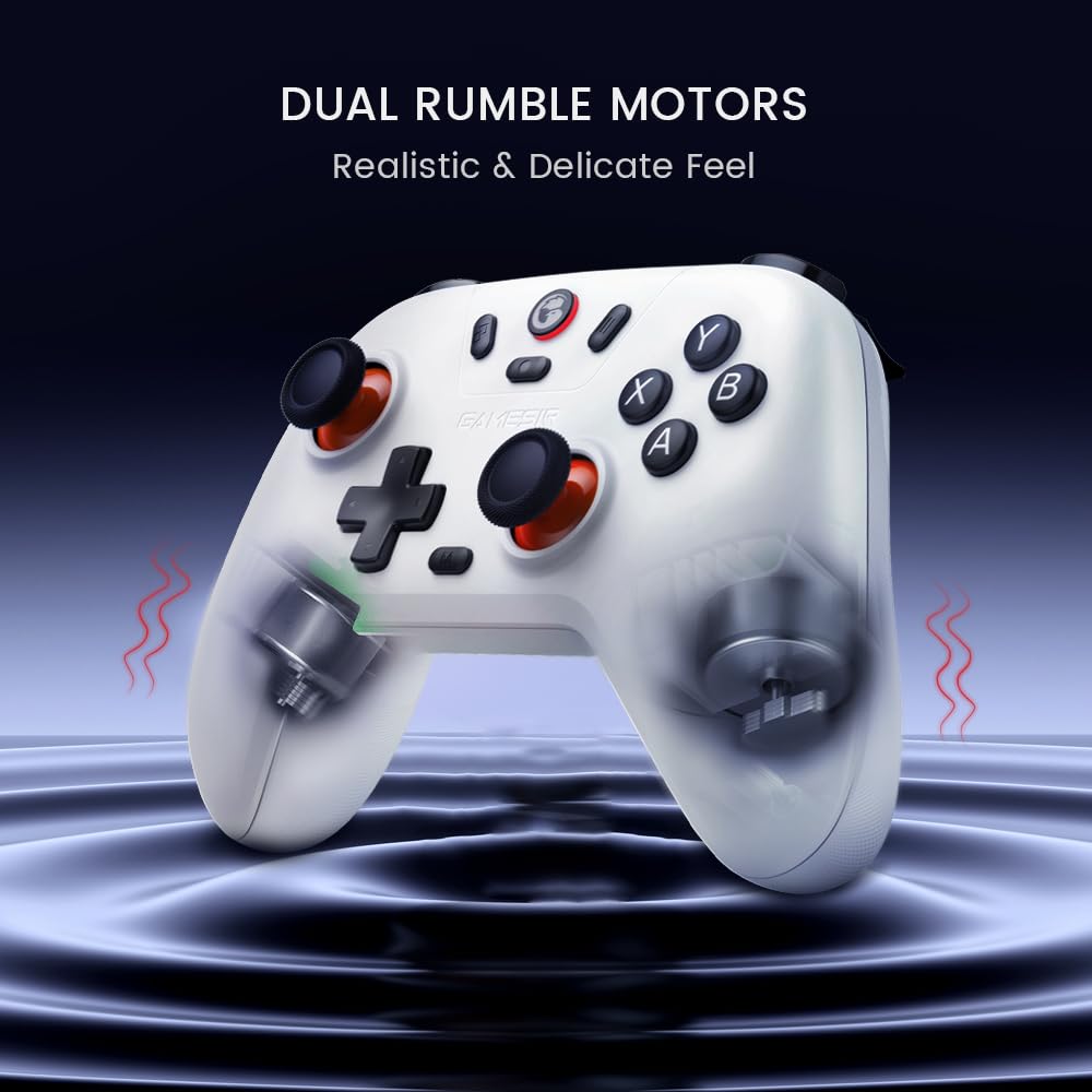GameSir Nova Lite 2.4g Wireless Controller for Windows PC, iPhone, Android, Switch & Steam Deck, Bluetooth Controller Gamepad with Hall Effect Trigger,Turbo,Rumble Vibration(White)