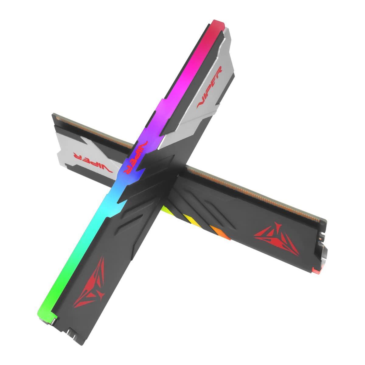 Patriot Memory Viper Venom RGB DDR5 RAM 32GB (2X16GB) 6000MHz CL30 1.35v UDIMM Desktop Gaming Memory Kit Compatible with Intel XMP/AMD Expo - PVVR532G600C30K