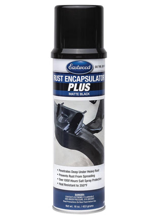 Eastwood Matte Black Rust Encapsulator Plus | Long Lasting Durable Finish 1 Coat Automotive Maximum Rust Protection | Heat Resistance up to 350 Degrees F | 16 oz. Aerosol | 1 Pack