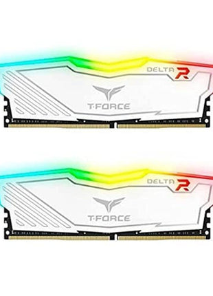 TEAMGROUP Team T-Force Delta RGB DDR4 Gaming Memory, 2 x 8 GB, 3200 Mhz, 288 Pin DIMM, White