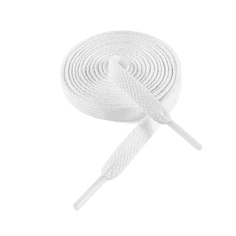 VSUDO 54 inch Flat White Shoe Laces for Sneakers, Shoelaces for Sneakers, Replacements Shoe Strings for Women or Men (1 Pair-White-137CM)