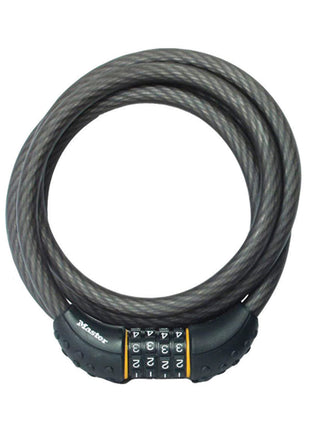 Master Lock Cable Lock, Set Your Own Combination Bike Lock, 6 ft. Long, Black, 8122D