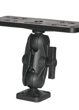Scotty 0163 Ball-Mount Fish Finder and Universal Mounting Plate , Black , Large | 1.5 in ball for greater clamping force, top plate accepts 7-9 in fish finders, stands 6.5 in tall, black