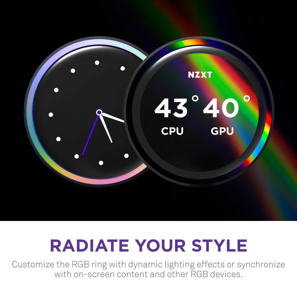 NZXT Kraken Elite 280 RGB 2024 - AIO CPU Liquid Cooler - 280mm Radiator - F280 RGB Core Fan - Customizable 2.72" IPS LCD - NZXT Turbine Pump - AMD® AM5, AM4 - Intel® LGA 1851/1700, 1200/115X - Black